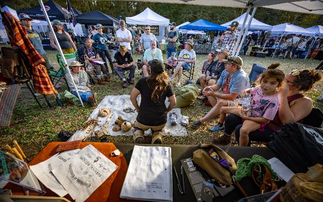 Tents and campsites at the Fall Gathering